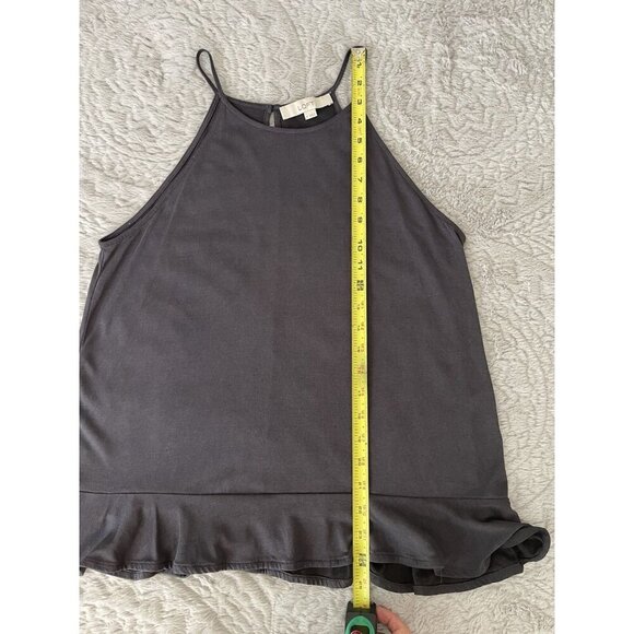 Loft Blue Spaghetti Halter Top with Ruffle Accents Women's Size M - Picture 3 of 8